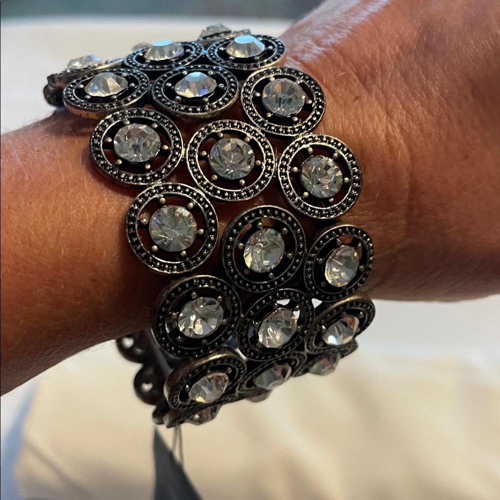 Mocha Silver Crystal Bracelet